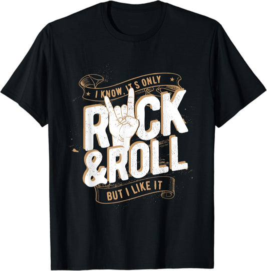 Cool Rock and Roll Tee Shirt, I Love Rock Music, Rock & Roll T-Shirt