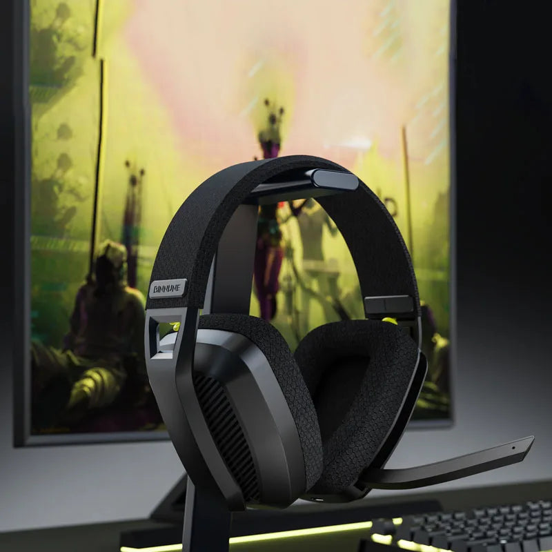 BINNUNE 2.4GHz Wireless Gaming Headset - Mic for PS5, PS4, PC, Mac, and Bluetooth Gaming