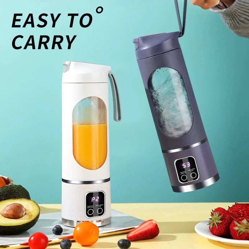 Mini Crushed Ice Electric Juicer - Powerful Motor, 450ML Capacity with Digital Display