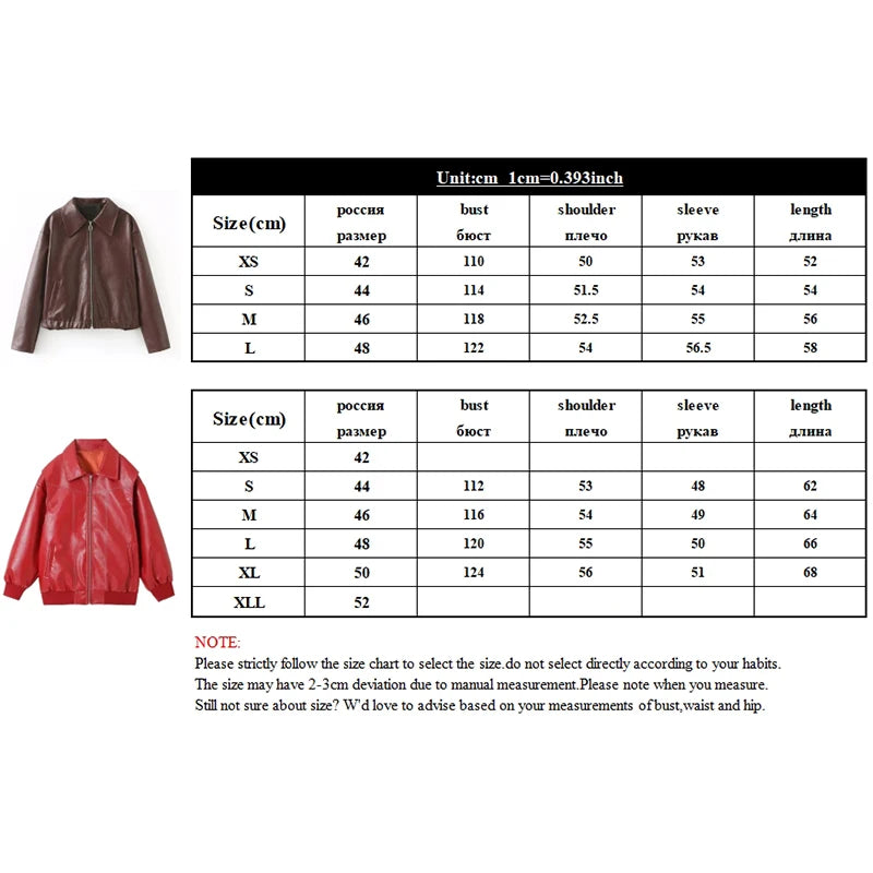 Women's Leather Jacket - Jaqueta Feminina, Streetwear Outwear, Red & Black, Giacca Pelle Donna