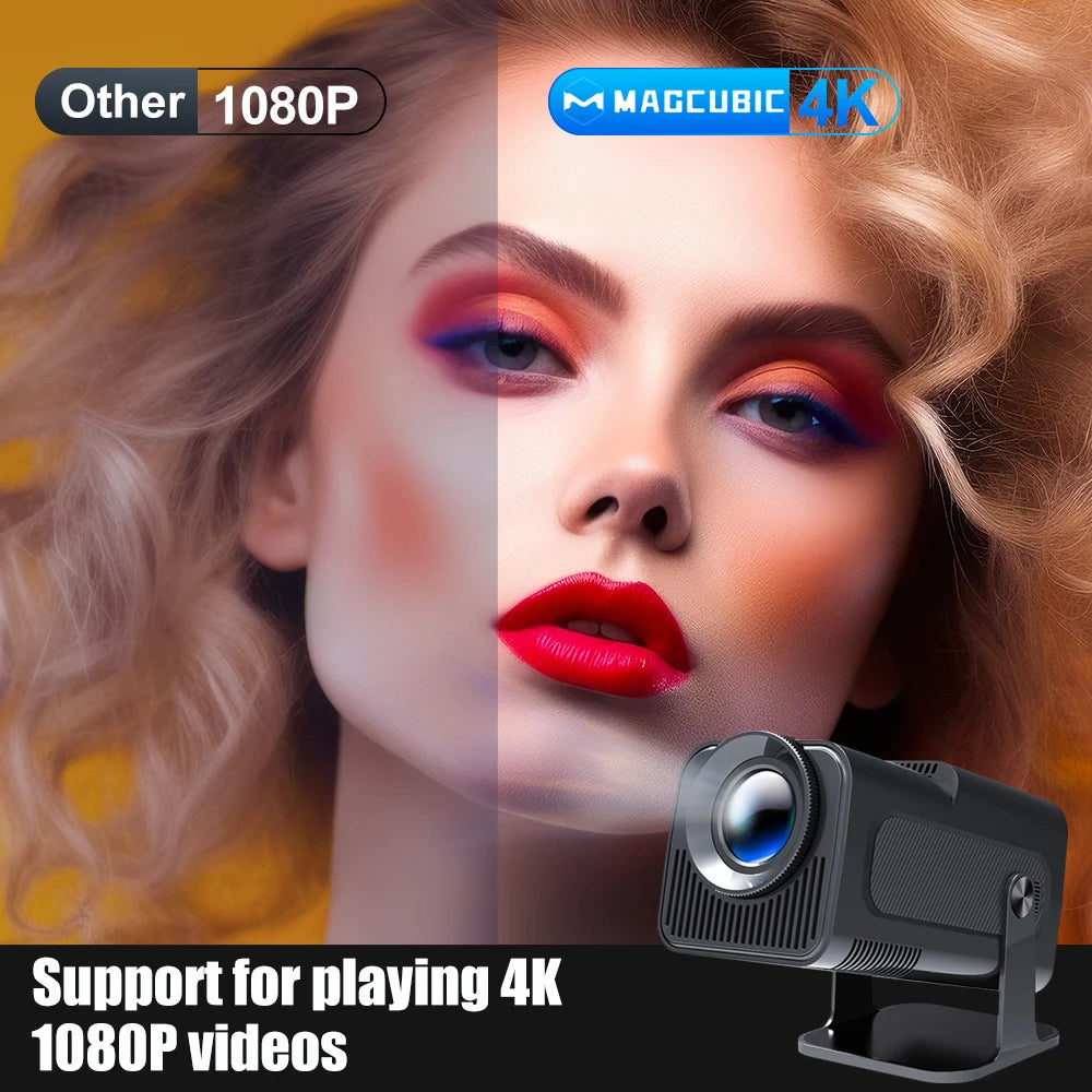 Magcubic Android 11 Projector - 390ANSI, 4K Native 1080P, Dual WiFi6, BT5.0, Portable Cinema Projector, Upgraded HY320 Model