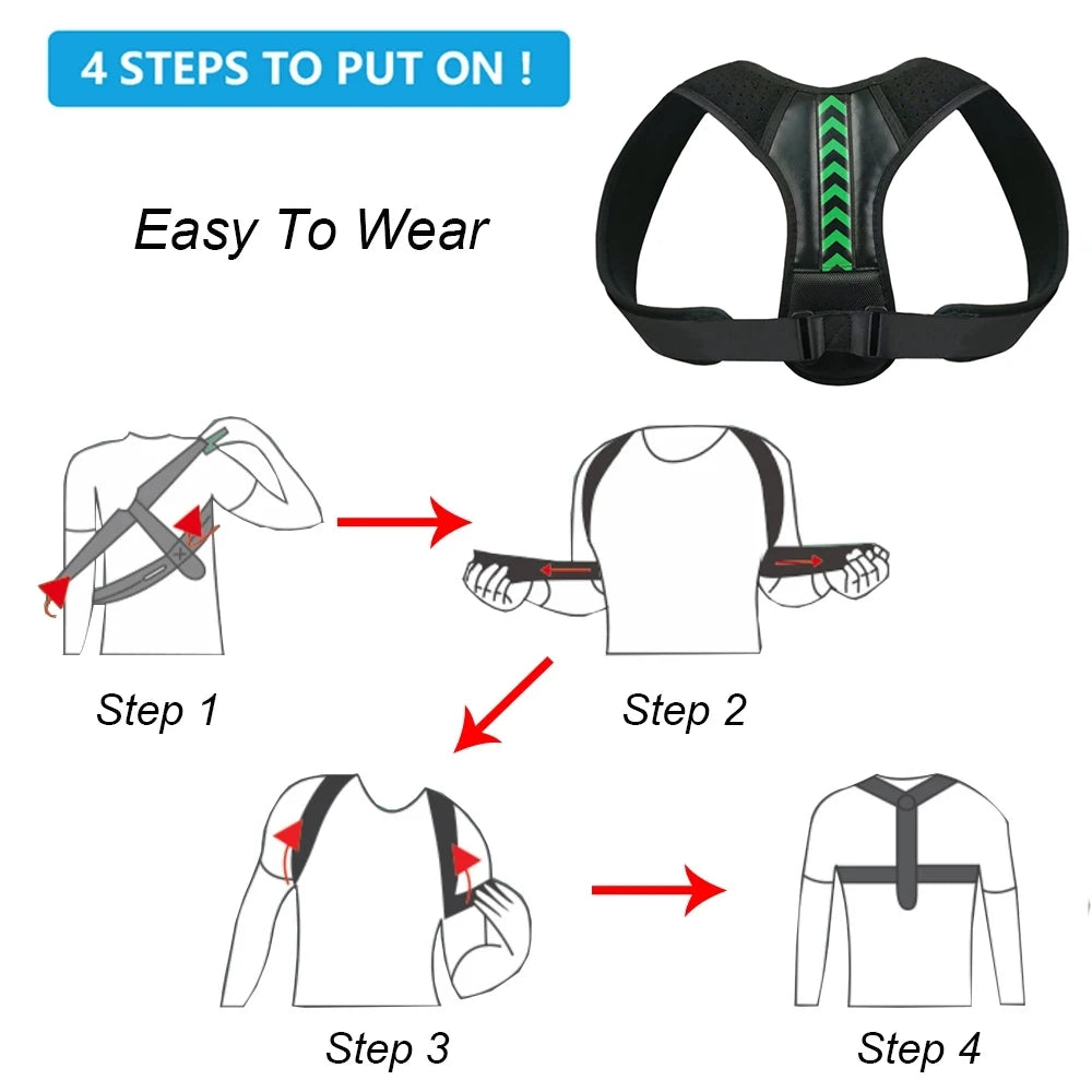 Back Posture Corrector Belt - Clavicle & Spine Support for Men and Women, Ideal for Home, Office & Outdoor Use