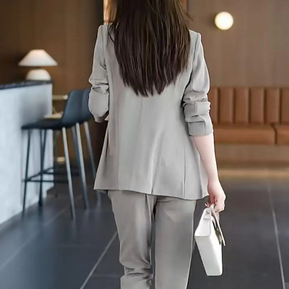 3 Pcs/Set Lady Business Outfit Women Cardigan Vest Coat Pants Suit Solid Color Formal Business Clothes Jacket Trousers Top Suit