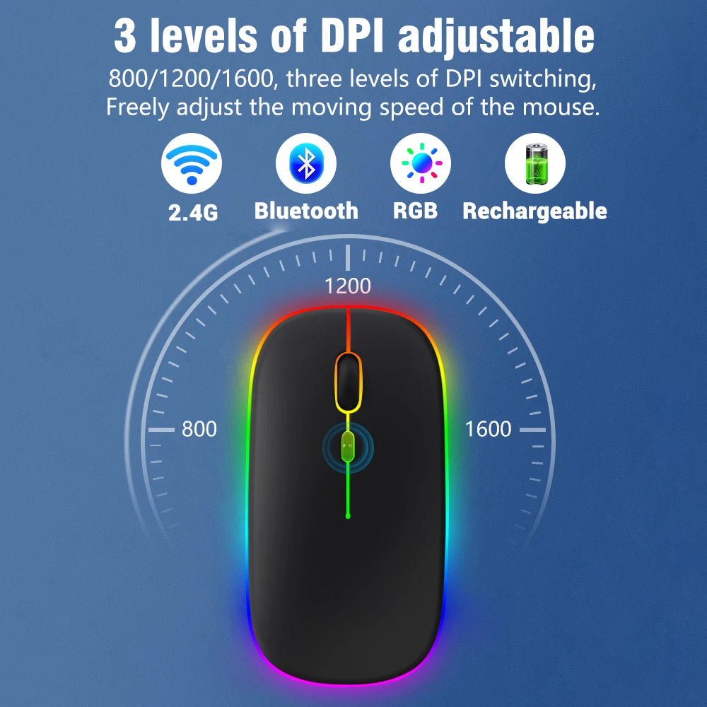 Bluetooth Keyboard & Mouse - Compatible with iOS, Android, Windows