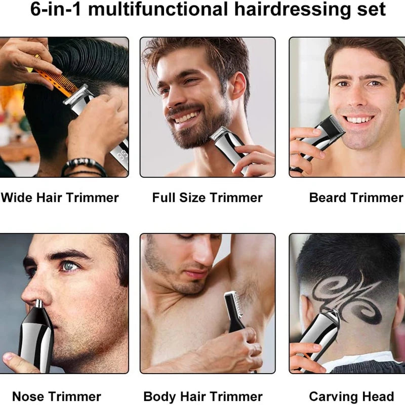 Grooming Kit for Men - Facial, Beard, and Body Trimmer with 11 Functions and Rechargeable Clippers