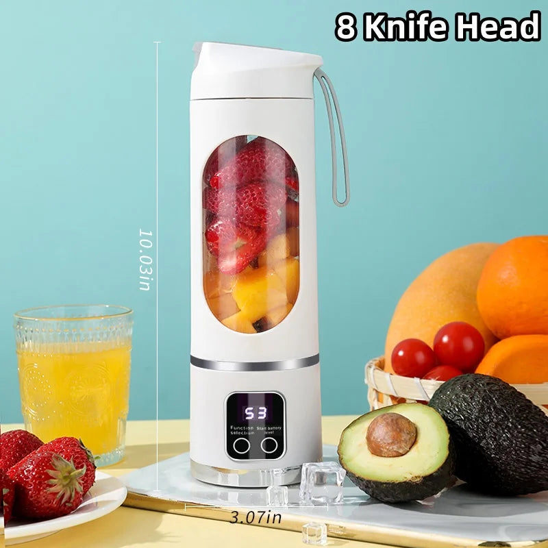 Mini Crushed Ice Electric Juicer - Powerful Motor, 450ML Capacity with Digital Display