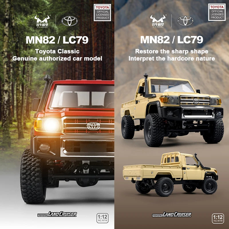 Retro Rc Car With LED Lights Full-scale Simulation LC79 Professional 4WD Remote Control Pickup RC Truck Model Toys