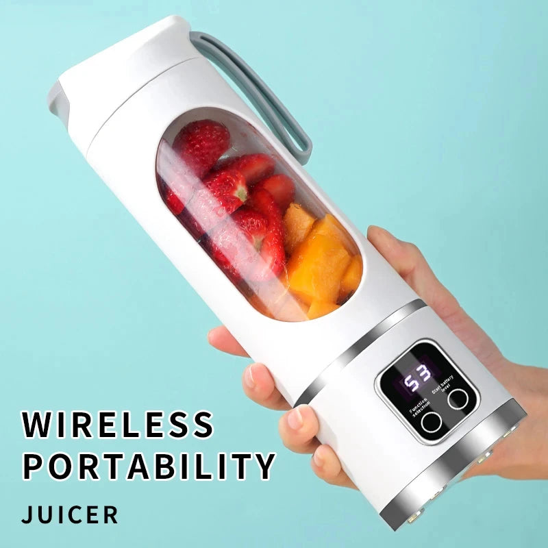 Mini Crushed Ice Electric Juicer - Powerful Motor, 450ML Capacity with Digital Display