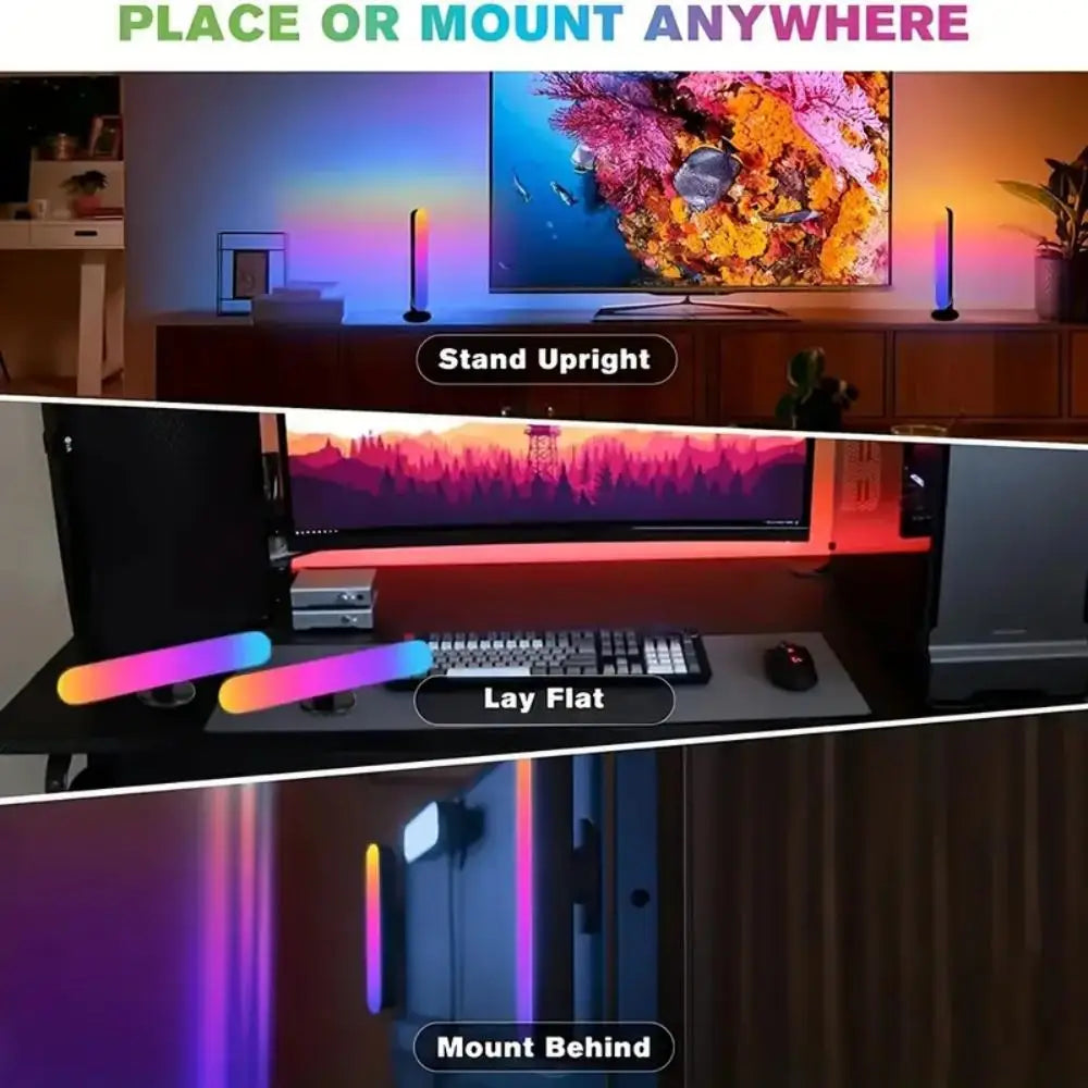 USB LED Light Bar RGB Color Changing TV Backlight Remote Symphony Atmosphere Light Strips Music Rhythm Ambient Pickup Lamp Decor