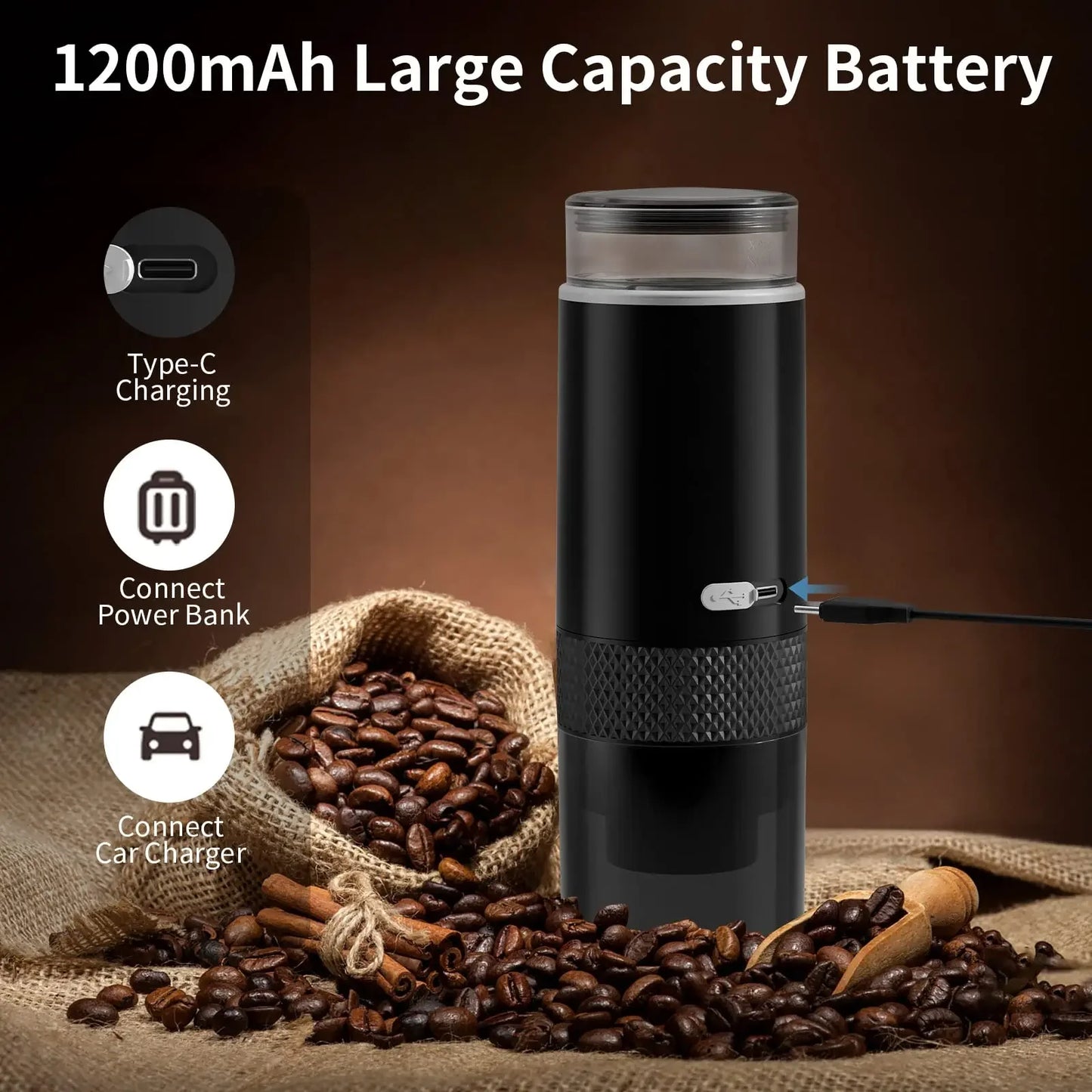 New Coffee Maker - Electric Brewer for Ground Coffee & Capsules, Portable Machine