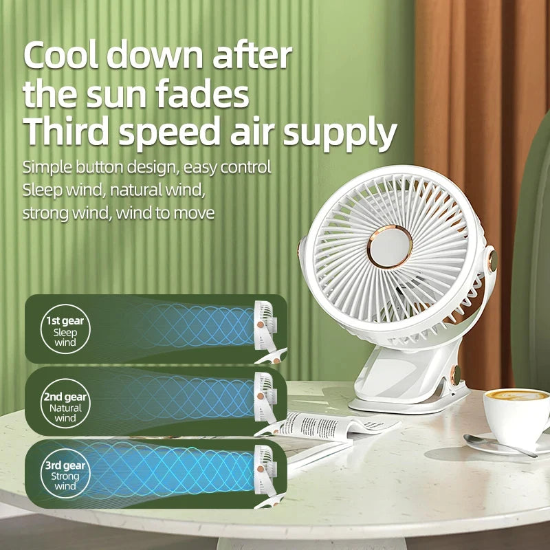 Desktop Portable Camping Fan 8000mAh Rechargeable