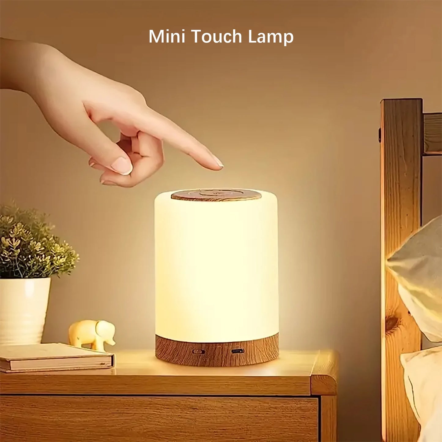 Smart LED Night Light,Portable Bedside Table Lamp,Room decorating items,USB Rechargeable Tabletop lighting for Kids Bedroom Camp